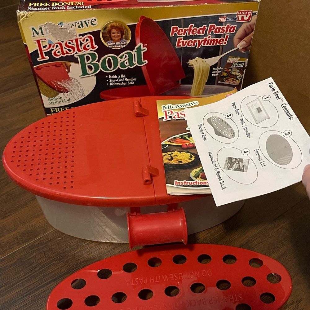 Microwave PASTA BOAT Perfect Pasta As Seen On TV TeleBrand Veggie Steamer w/ Box